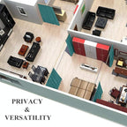 NICETOWN Room Divider Curtain Screen Partitions, Premium Heavyweight Blackout - Image 6