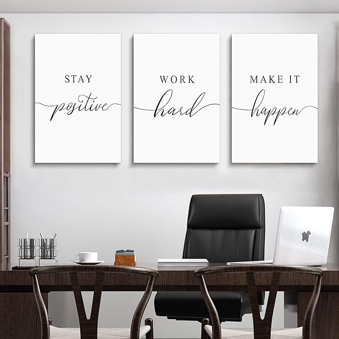 Framed Canvas Wall Art Positive Quotes, Office Wall Art Decor, Positive - Image 2