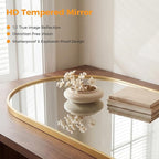 OLIXIS 24x36 Inch Arched Gold Bathroom Mirror - Image 4