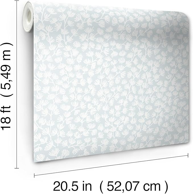 NuWallpaper x Society Social Sea Fern Blue Mist Peel and Stick Wallpaper - Image 6