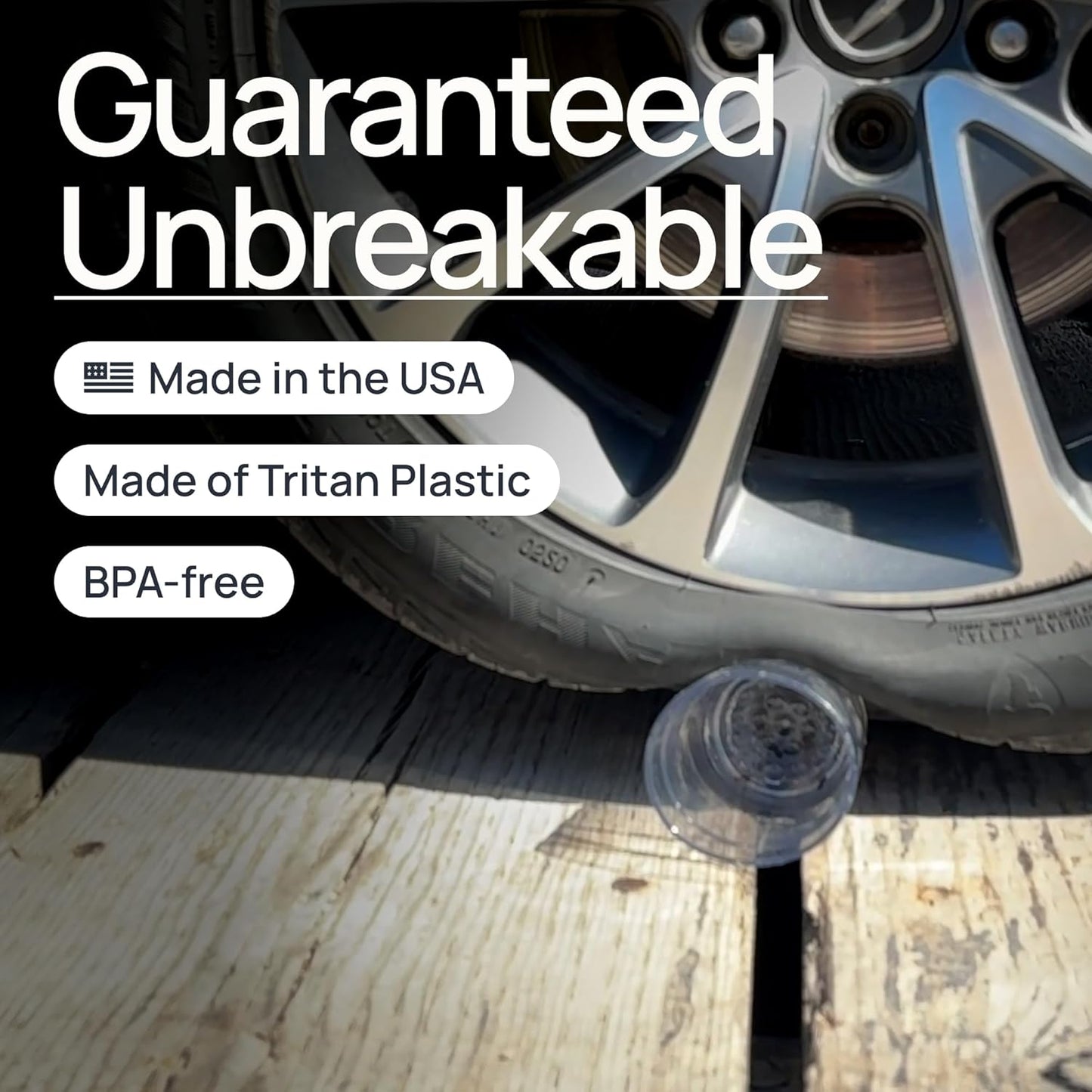 Drinique Unbreakable Stemless Wine Glasses – Set of 4 | 12oz Tritan Plastic | Made with 50% Recycled Content | Reusable, Dishwasher Safe, BPA-Free, Shatterproof | Indoor, Outdoor, Everyday Use - Clear