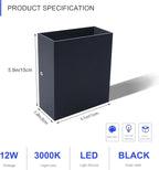 KICAAO LED Wall Sconces Set of Two, 12W Modern Wall Light, Hardwired Aluminum - Image 4