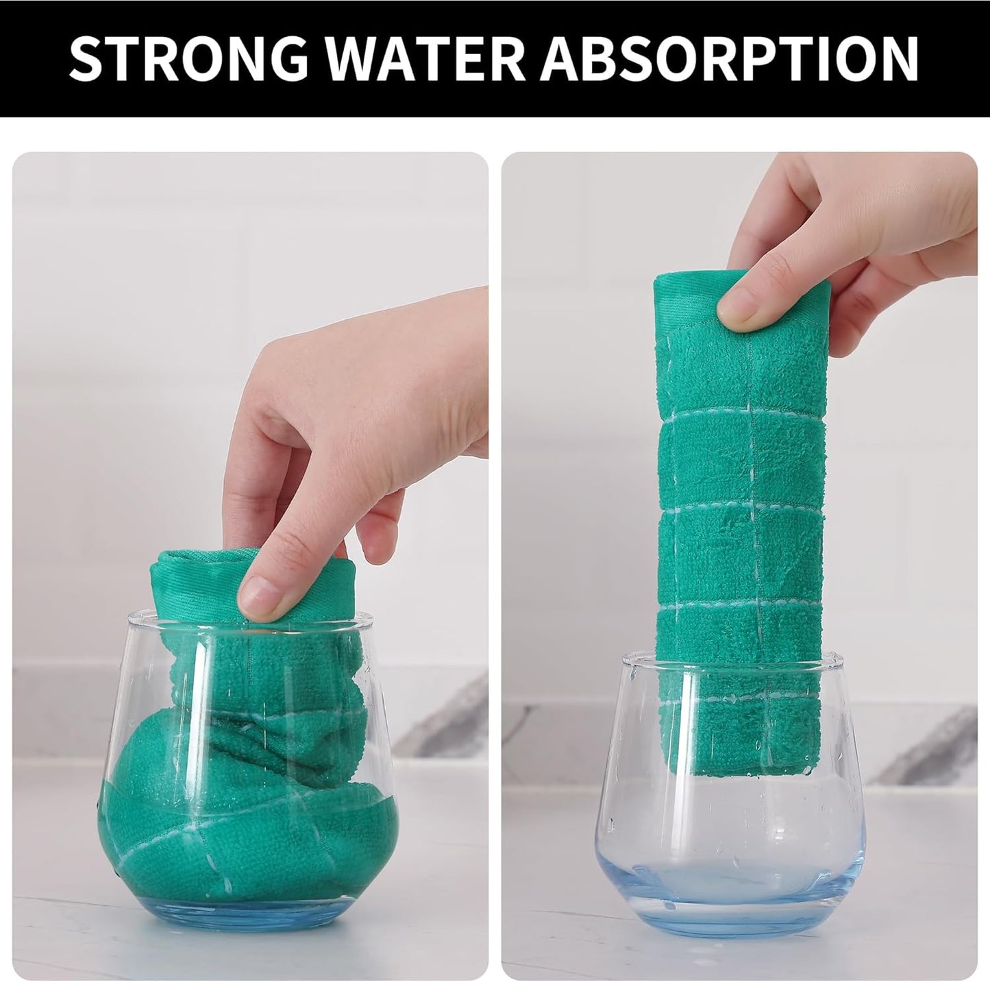 Homaxy 100% Cotton Terry Kitchen Dish Cloths, Ultra Soft and Absorbent Dish Towels for Kitchen, Suitable for Drying and Washing Dishes, 12 Pack, 12 x 12 Inches, Turquoise