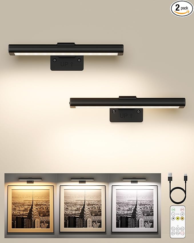 EZVALO Picture Light for Wall, Rechargeable 2400mAh Battery Lights Wireless by EZVALO