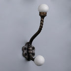 Indian Shelf 6 Pieces Heavy Duty Double Prong White Decorative Coat Hooks - Image 4