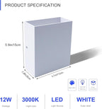 KICAAO LED Wall Sconces Set of Two, 12W Modern Wall Lamp, Hardwired Aluminum - Image 4