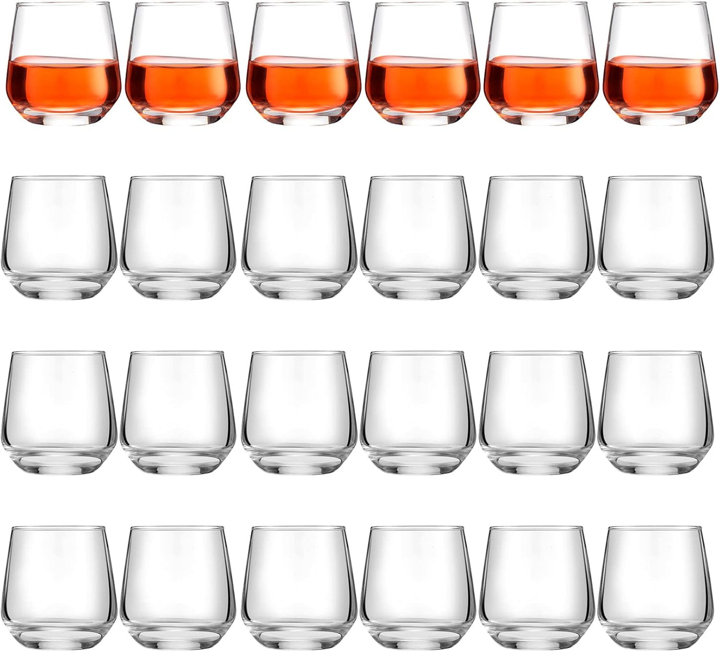 Zopeal 24 Pack Shot Glasses 3.25 oz Tequila Heavy Base Whiskey Tasting Glass Cups Small Liquor and Spirit Bar Shooter for Drinking Tasting Espresso Beer Juice