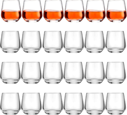 Zopeal 24 Pack Shot Glasses 3.25 oz Tequila Heavy Base Whiskey Tasting Glass Cups Small Liquor and Spirit Bar Shooter for Drinking Tasting Espresso Beer Juice