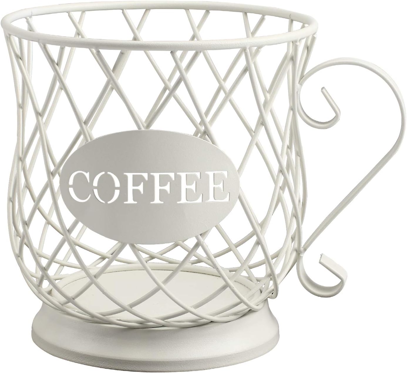 TreeLen Coffee Pod Capsule Storage Holder for 35 K Cups Capacity K Cup Holder K Cup Organizer for Counter Coffee Bar and Coffee Table - White