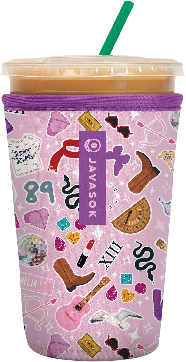 Sok It JavaSok Iced Coffee & Cold Soda Insulated Neoprene Cup Sleeve (On Tour, Medium: 22-28oz)