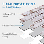 COMSTICKC 3D Faux Brick Wall Panel Red-Tinted White, Peel and Stick Wall - Image 4