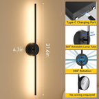 Ouyulong Battery Operated Wall Sconces Set of 2, 8000mAh Wireless Rechargeable - Image 5
