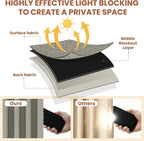 AJAZZ Blackout Accordion Door Curtain 98"x78" Grey - Image 3