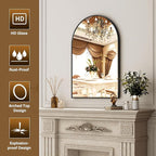 XRAMFY 20"x30" Black Arched Bathroom Mirror - Image 5