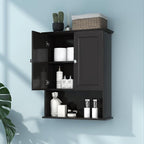 VANIRROR Black Wall Cabinet 24x30 Inch Wooden Over The Toilet Storage Cabinets by VANIRROR