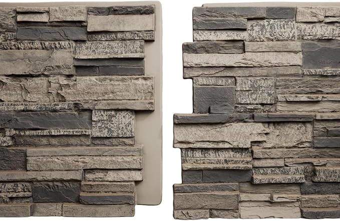 EverStone Cascade Faux Stone Panel, 48 5/8"W x 24 3/4"H x 1 1/4"D, Urban Color - Image 8