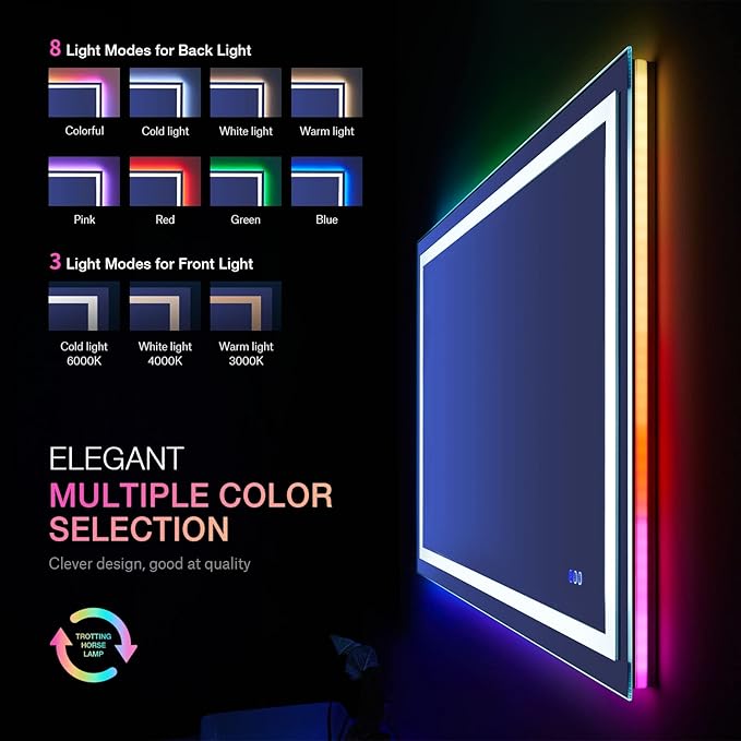 LOAAO 48"X32" LED Bathroom Mirror - Image 4