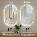BEAUTYPEAK 40x24 LED Oval Bathroom Mirror - Image 2