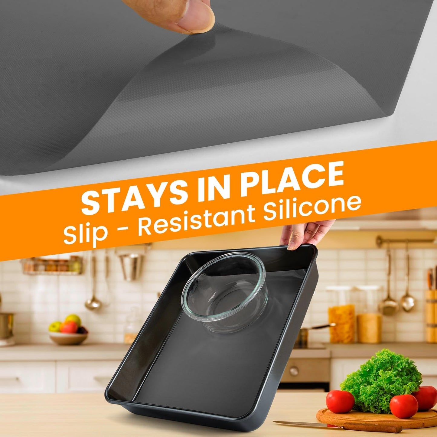 Cut to Size Silicone Baking Baking Mat Roll-Best German Silicone - Non-slip Silicone Pastry Mat, Non-Stick Reusable Air Fryer Linner, Counter Mat, Oven Liner, Freeze Dryer Mat