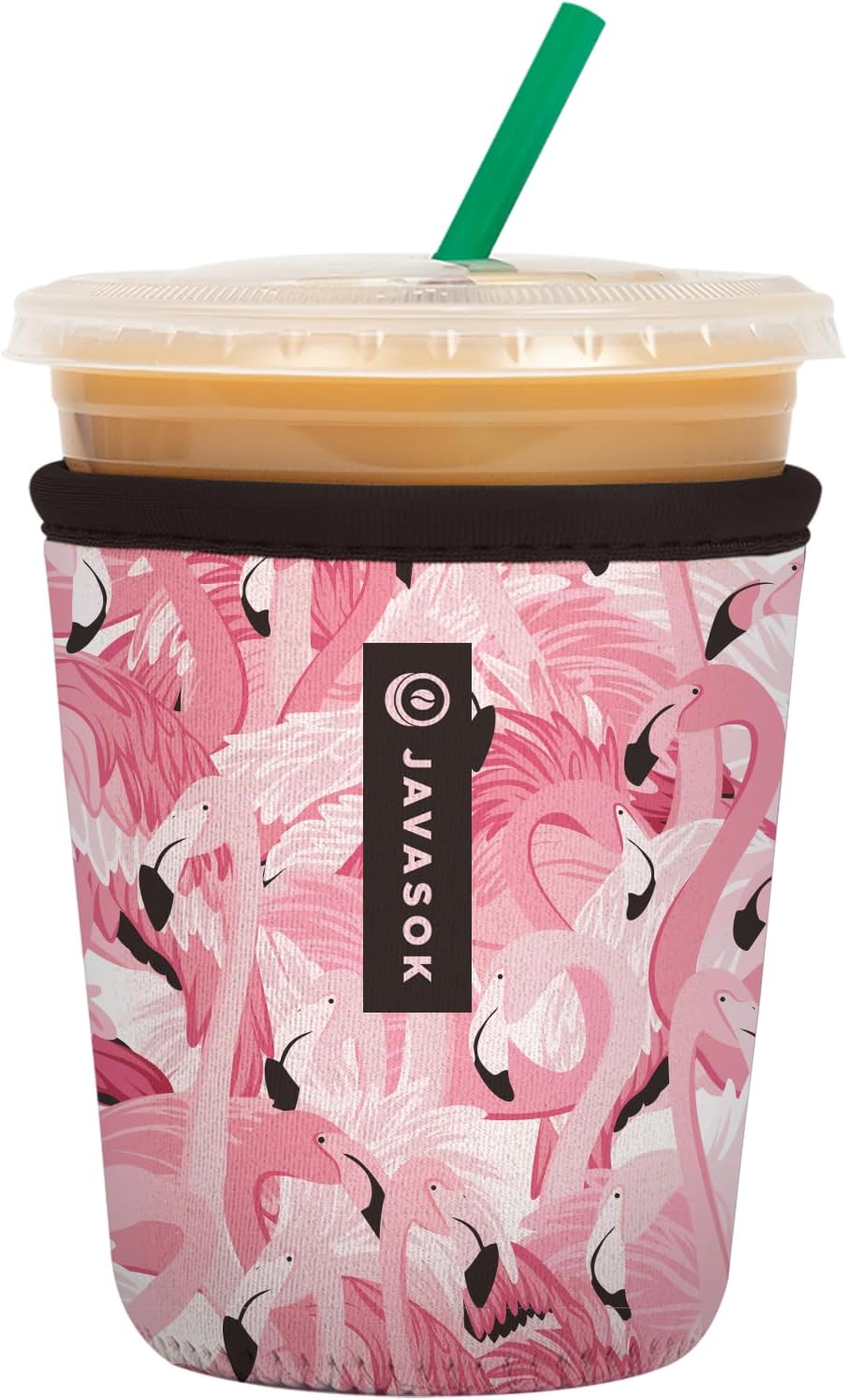 Sok It JavaSok Iced Coffee & Cold Soda Insulated Neoprene Cup Sleeve (Flamingo Dance, Small: 16-20oz)