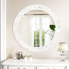 Tanmicoshomy Round Bathroom Mirror 28 Inch, Circle Mosaic Wall Mirrors - Image 6