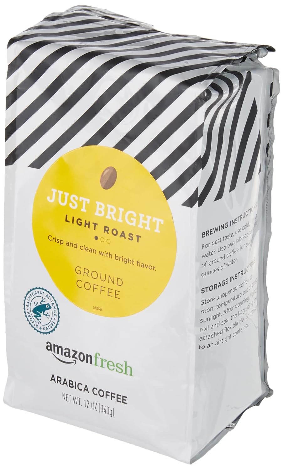 Amazon Fresh, Just Bright Ground Coffee, Light Roast, 12 Oz