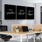 Stay Positive Letters Artwork, Framed Canvas Wall Art Positive Quote, Office - Image 4