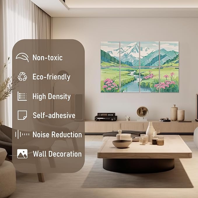 Art Acoustic Panels Tiles Decorative Room Sound Proof Foam Absorbing Panels - Image 3