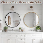 NEWBULIG 30 Inch Round Wall Mirror, Bathroom Mirror - Image 8