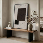 Framed Modern Black and White Neutral Abstract Wall Art, Contemporary - Image 2