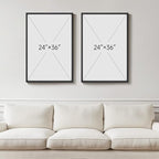 Framed Blue and White Abstract Wall Art - Image 3
