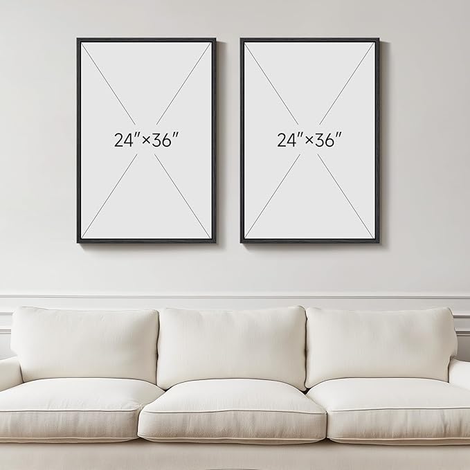 Framed Black and White Abstract Wall Art Set of 2 - Image 3