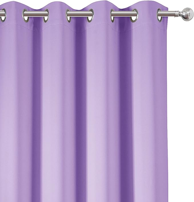 LEMOMO Lilac Blackout Curtains 52 x 84 inch/Lavender Curtains Set of 2 - Image 6