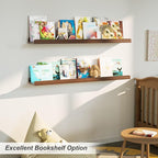 Love-KANKEI 36 Inch Long Floating Shelves Wall Mounted Set of 2, Large Wood - Image 5