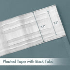 MIULEE Greyish Blue Back Tab Blackout Curtain 96 Inch Long 2 Panels Set - Image 4