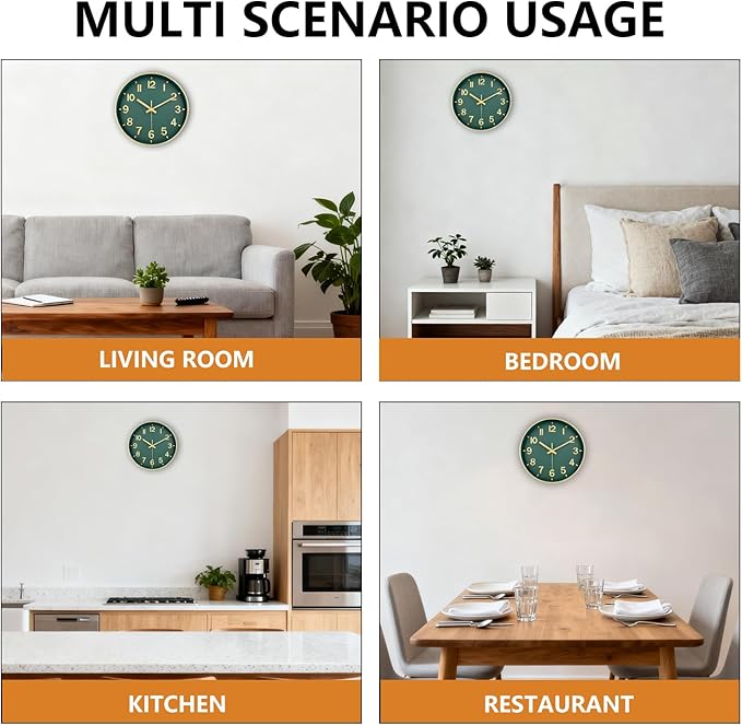 Modern Wall Clock, 10 Inch Digital Wall Clocks Battery Operated, Round Non - Image 8