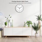 Foxtop Atomic Wall Clock Battery Operated Round Analog Modern Black Wall Clock - Image 3