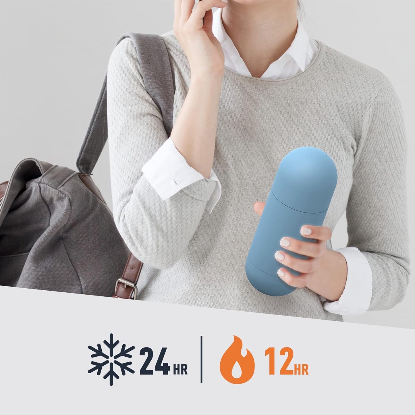 asobu Orb Stainless Steel Double Wall Insulated Travel Water Bottle – Lid Doubles as a Cup 14 Ounce (Blue)…