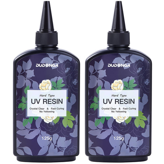 UV Resin 250g, DUDONGA Fast Curing Upgraded Crystal Clear Epoxy Resin Hard Type for Jewelry Making, Craft, DIY