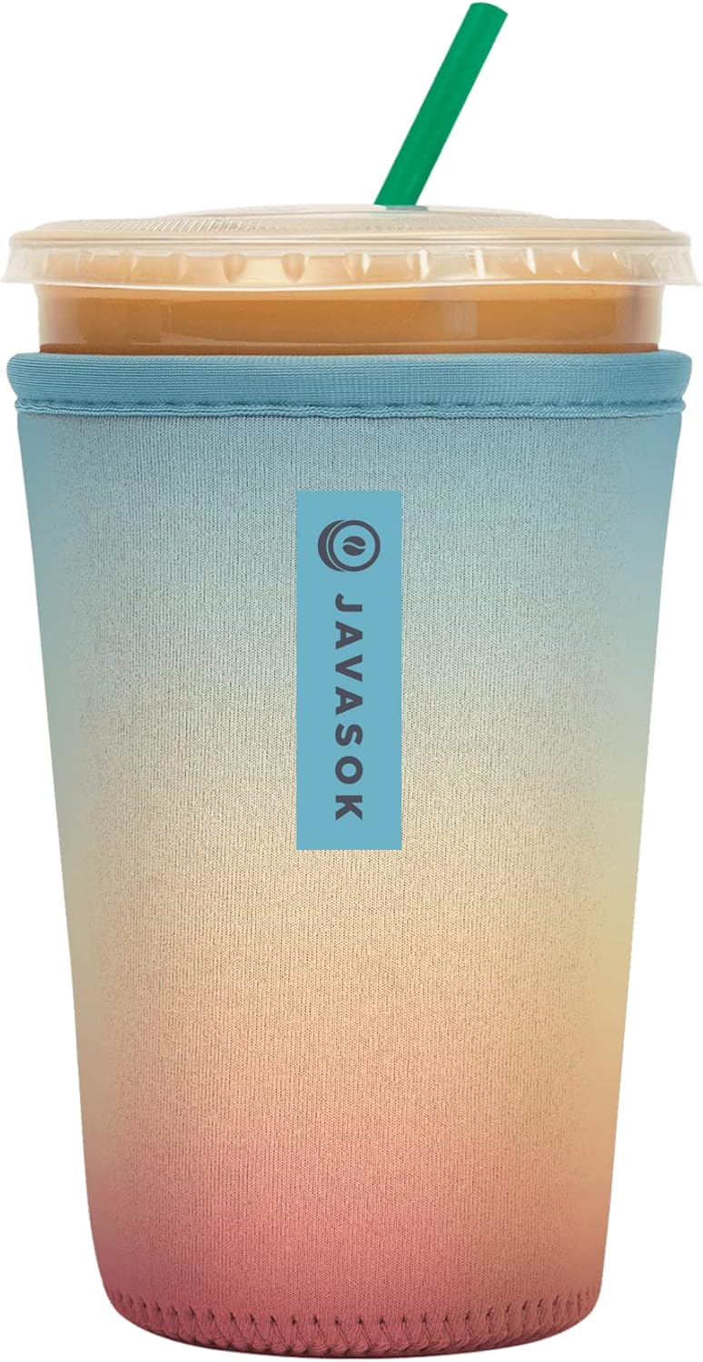 Sok It JavaSok Iced Coffee & Cold Soda Insulated Neoprene Cup Sleeve (Daylight, Medium: 22-28oz)