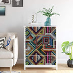 Retro Textured Peel and Stick Wallpaper Geometric Patchwork color Mosaic - Image 4