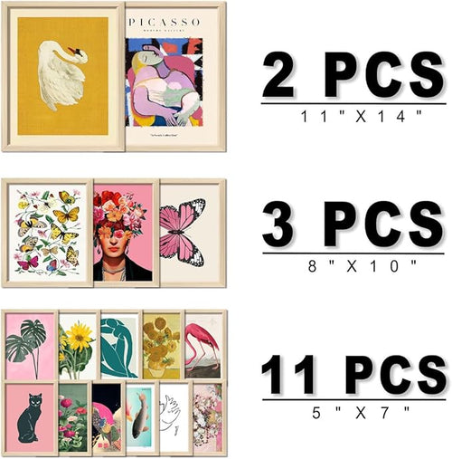 16 PCS Framed Eclectic Wall Art Decor, Modern Maximalist Home Gallery Wall - Image 2