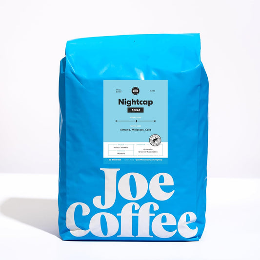 Joe Coffee Company - Nightcap Decaffeinated Whole Bean Specialty Coffee, 5 lb Bag | NYC Roaster, Rainforest Alliance Certified, Kosher, Climate-Friendly