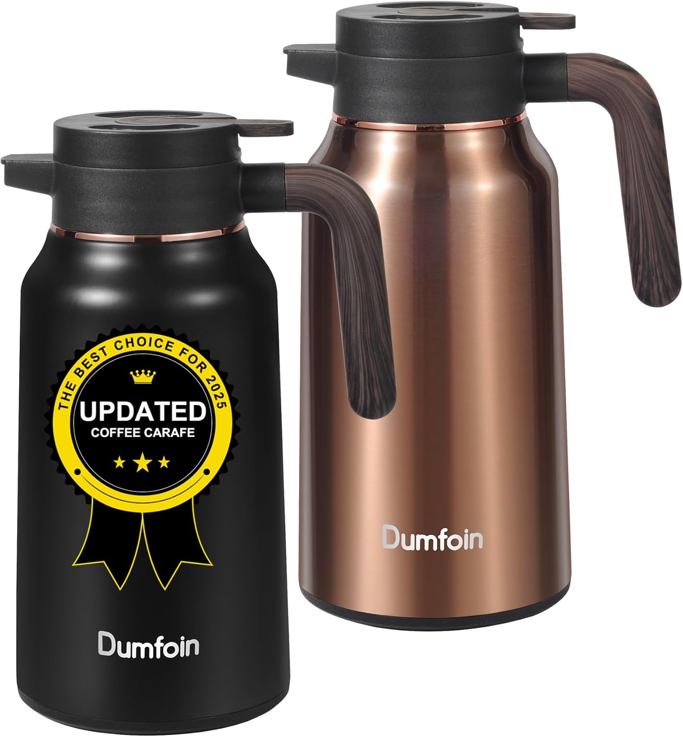 Premium Thermal Coffee Carafe, Stainless Steel, Double Wall Insulated, Hot and Cold Beverage Server