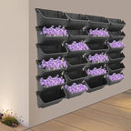 24 Pots Wall Mounted Planter, Plastic Wall Vertical Planter, - Image 9