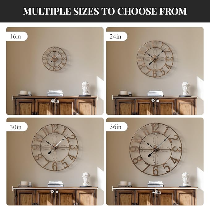 Cuspin 16 Inch Wall Clock, Decorative Clocks - Image 5