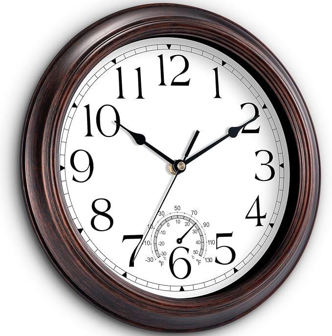 KECYET 10 Inch Outdoor Wall Clock - Image 2