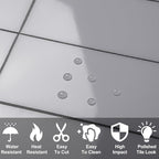 AULIGET 100-Piece Polished Grey Thick PVC Peel and Stick Backsplash - Image 2