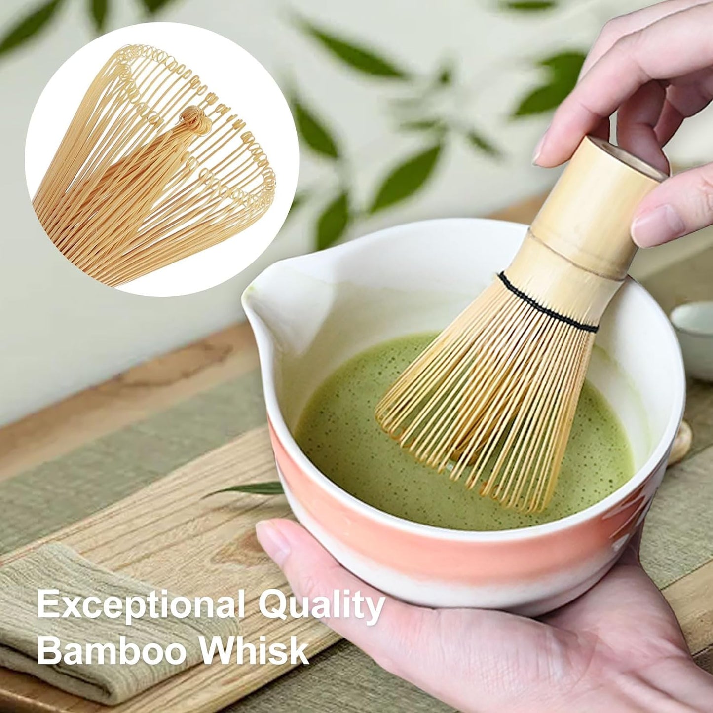 Pink Matcha Whisk Making Set - Japanese Tea Kit with Whisk Bowl and Bamboo Scoop Ceramic Chawan with Spout for Traditional Tea Ceremony Complete Matcha Making Tools Gift for Tea Lovers (Pink, 5 PCS)