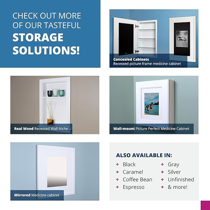 14x24 Aiden Recessed Wall Niche Medicine Cabinet Replacement, in The Wall - Image 5